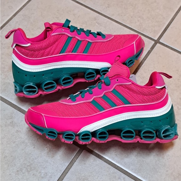 Adidas Originals Microbounce T1 Shoe Size 7.5 Women's Shock Pink Green EF4886 - Picture 2 of 12